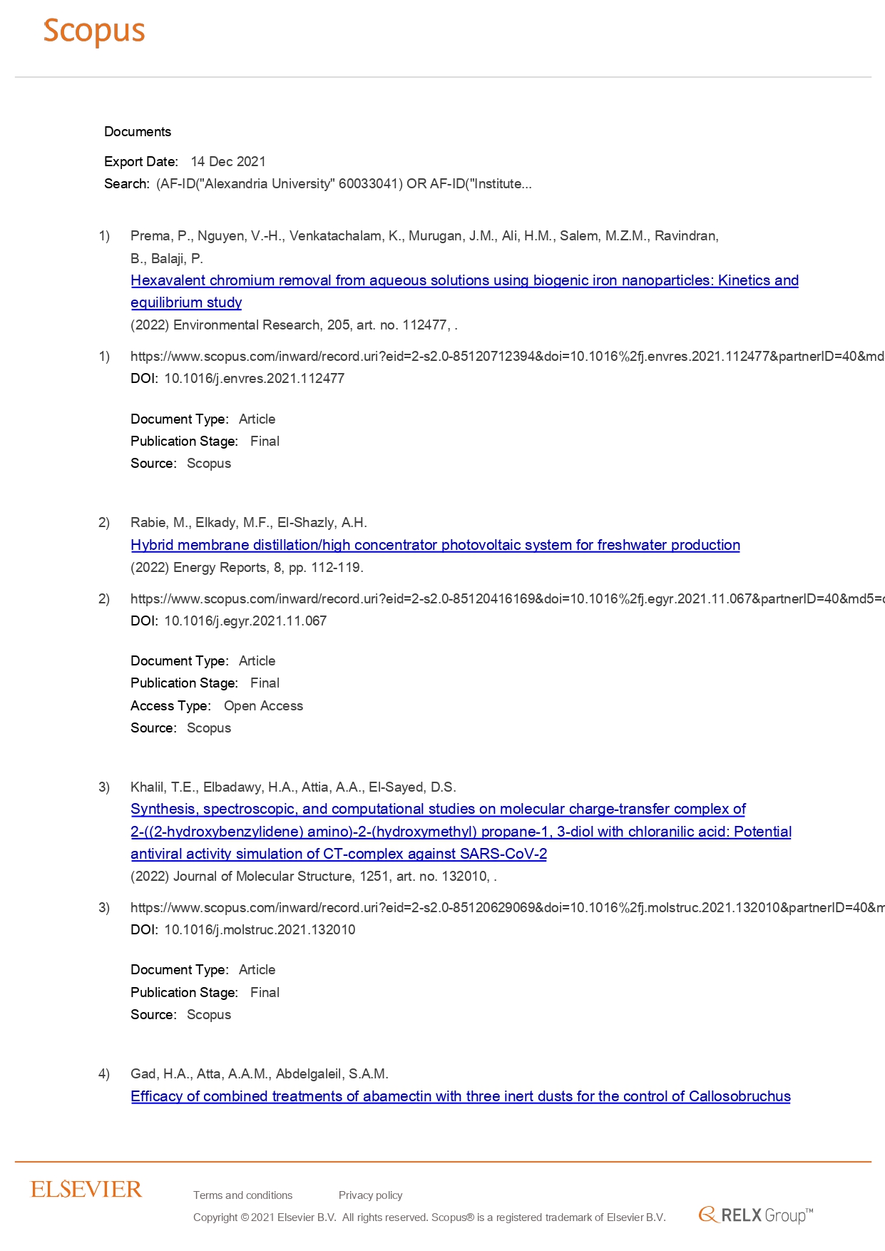 32 AlexU Publication in Scopus 13 December 2021 page 0001
